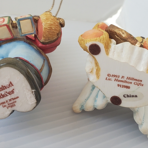 Lot Of 2 Cherished Teddies Ornaments Christmas Angel Toy Soldier 1996 1993 Bears - Picture 4 of 4